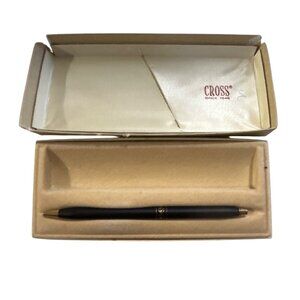 Cross Black & Gold Ballpoint Pen In Original Box